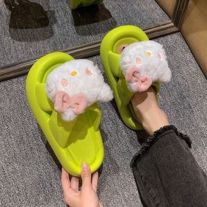 Free Shipping 2026 Cute Plush KT Cat Thick-Soled Height-Increasing WomenS Soft-Soled Indoor Non-Slip Slippers