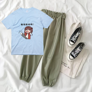 JOY Setelan Kaos Untuk Wanita Remaja Usia 12-18 Tahun All Size Karakte Kids