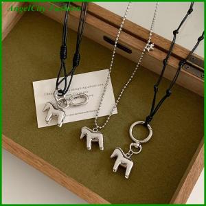 AngelCity Fashion Store New Pony Pendant Long Necklace For Women Men Hip-Hop Punk Sweater Chain Jewelry