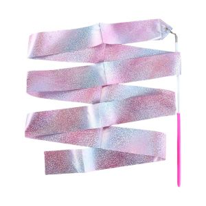 MUQZI Gymnastics Equipment Rainbow Stick Flashing Star Kids Toys Gym Ribbons Dance Ribbon Ballet Streamer Twirling Rod