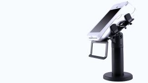 POS machine stand is rotatable and adjustable POS display cashier display credit card machine stand counter display.