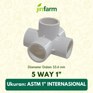 Fitting Pipa ASTM 1 Inch Inci 5 Way Arah SCH40 SCH80 1" Internasional