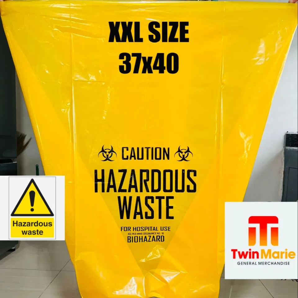 GARBAGE BAG(10 pieces) XXL 37x40 with print (hazardous waste