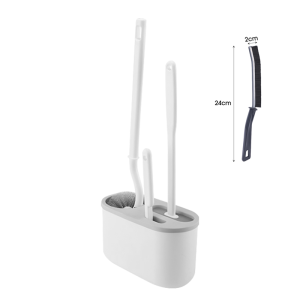 Toilet Brush 3 in 1 Set Wall-mounted Multifunction Silicone Bathroom Cleaning Brush With Holder