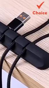 Data Cable Holder Car Cable Organizer Perforation-Free Desktop Charging Storage Tidy-up Headphone Cable