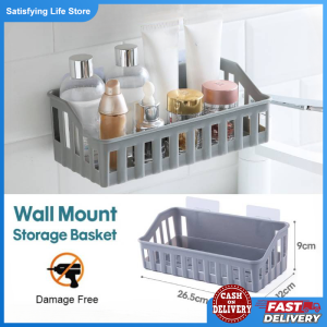 Bathroom Shelf Organizer No Drill Wall-mounted Shampoo Washstand Rack Plastics Toilet Shampoo Holder