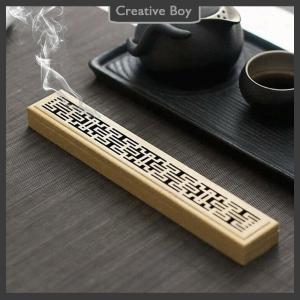 [Creative] 1Pc Bamboo Wood Incense Stick Holder Burning Joss Insence Box Ash Catcher