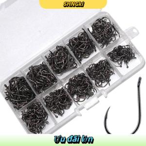 SHNGki 100-500 cái móc câu cá đặt thép carbon cao sắc nét bền thép gai fishhook đá thiết bị câu cá thiết bị giải quyết phụ kiện