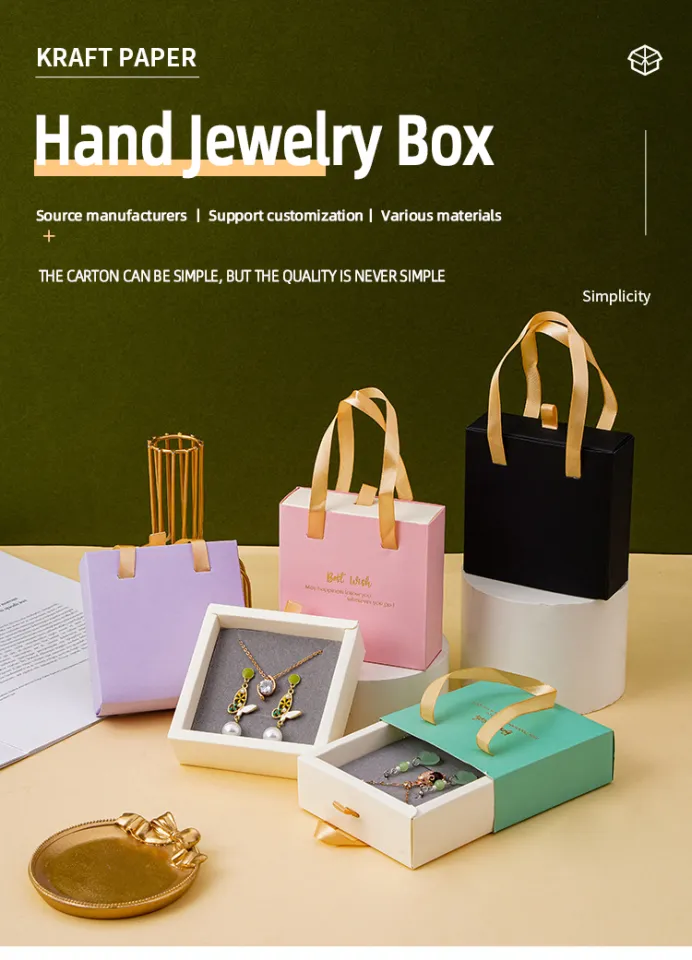 Hand Drawer Gift Box，Portable Vintage Hand Held Jewelry Organizer