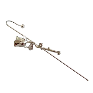 Tinh tế Hoa Tai Hoa Hồng Bông tai giả chi tiết craftsmanship hợp kim kết cấu Khuyên tai mặt cho những người đam mê thời trang