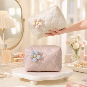 ALENEE Large Capacity Flower  Makeup Bag Soft Portable Toiletry Handbag Multifunctional Lightweight Cosmetic Pouch Travel