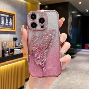 IPH 11 11 Pro 11 Pro Max 12 12 Pro 12 Pro Max 13 13 Pro 13 Pro Max 14 14 Pro 14 Pro Max 15 15 Pro 15 Pro Max 16 16 Plus 16 Pro 16 Pro Max half butterfly stand with gradient case fon casing 蝴蝶支架手机壳