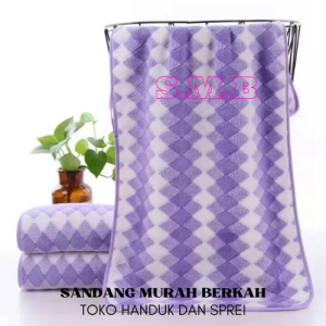 HANDUK MANDI DEWASA/LEMBUT TEBAL DENGAN DAYA SERAP TINGGI.UKURAN 70 X 140 CM motif wajik