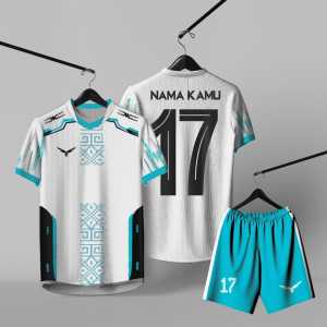 Stelan Baju Bola (Bisa Riques nama nomor )jersey futsal dewasa 1 set celana baju cocok buat olahraga dan santai