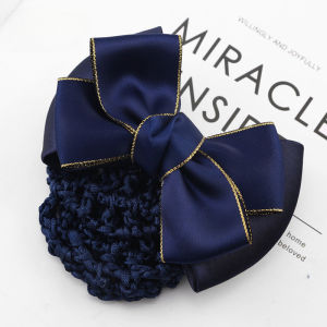 Fashion Barrette Hair Korean Hairnet Ribbon Bow  Cover With Net Bowknot Bun Snood