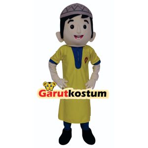 Kostum maskot badut karakter perusahaan maxim haji setelan lucu