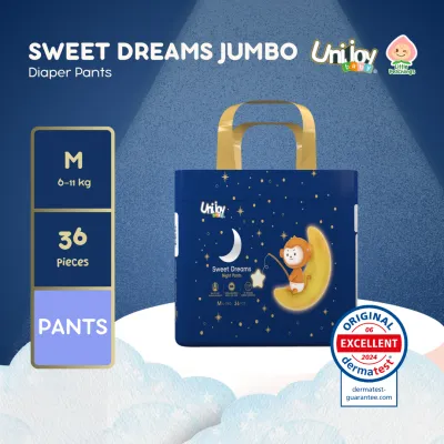 Unijoy Sweet Dreams Diaper Pants Soft & Leak-Free Jumbo Pack - Medium 36 pads