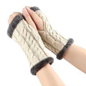 MIIQNUS Ấm áp Găng tay dệt kim Chống gió. Mềm mại Găng tay nữ mùa đông Mới Đan Găng tay nhung Mùa đông