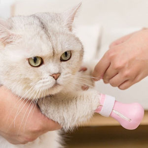 FANGAN Silicone Bathing Anti-Scratch Home Cat Shoes Cat Claw Gloves Claw Shoes Cat Foot Cover