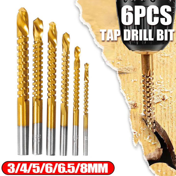 【Combo Set Of 6 Sizes】 Twist Drill Bits HSS Titanium Serrated Grooving ...