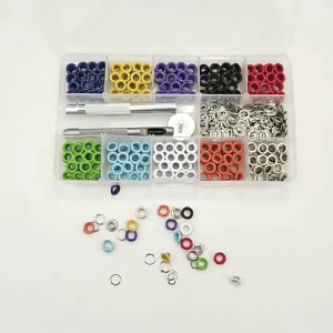 400Pcs 5Mm Vòng Kim Loại Bộ Dụng Cụ 10 Màu Sắc Kìm bấm lỗ xỏ dây Thiết Lập Kim Loại Khoen Grommet Bộ Cho Da/Quần Áo/Rèm Sửa Chữa