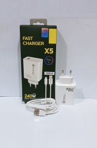Charger POC0 X5 240W Power Adapter Fast Charger Quick Charge3.0 Support Fast Charging