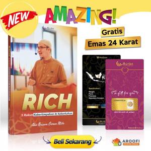 RICH - Buku Terbaru Ustadz Omar Mita (5 Rukun Keberlimpahan dan Keberkahan) Original Plus Bonus Emas Murni 24K