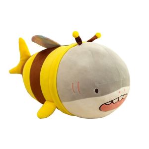 UFANSM 28/38/48/60cm Bee Plush Pillow Cartoon Plush Shark Plush Doll Cute Oversized Anime Bee Doll Kids Gift Birthday