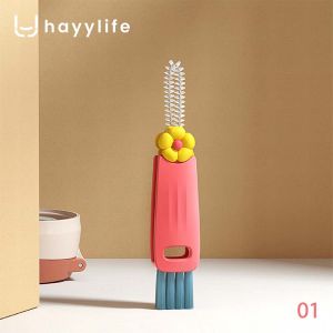 HAYYLIFE Sikat Tutup Botol 3in1 Putar 360° – Pembersih Sela Sedotan & Tutup Anti Jamur HL-AFD865