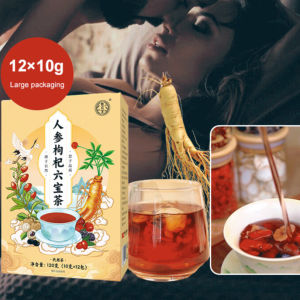 💪🔥 Wellness Tea For Men - 6 Treasures Tonic Blend With Ginseng Goji Berries Premium Herbs  Health Boost & Safe Ingredients