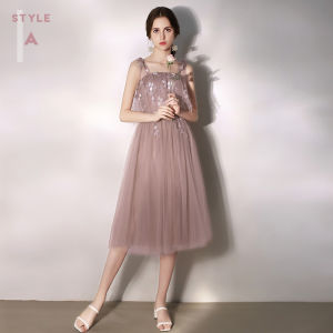 Female Bridesmaid Dresses Flower Pattern Wedding Sisters Group Elegant Dress Show Slim Fairy Prom Gown For Women