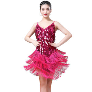 YuanLan Ladies Latin Dance Dress Sequin Tassel 1920s Flapper Dress Charleston Gatsby Party Fancy Costume Dance Competition