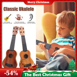 Kids Ukulele Plain Wood Plastic Musical Instrument Guitar Ukulele with Pick Toys for Beginner Christmas gifts