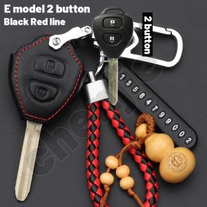 chenjie high quality leather for Toyota key cover Remote key case with key holder fod Car Logo keychain Auris HiLux Corolla Fortuner Prado Verso Camry Reiz Yaris Vitz Vios avanza Rav4