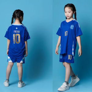 24-25 Argentina Main jauh dengan nombor kanak-kanak No. 10 Massey America Cup Soccer Suit Set