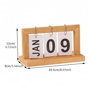 Wooden Calendar Nordic Simple Style Multicolor Flipping Wooden Desk Calendar Page Calendar