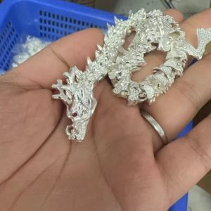 Alloy Five-Clawed Golden Dragon Ornament with Movable Handle Fortune-Bringing Chinese Dragon Home and Office Desktop Decoration