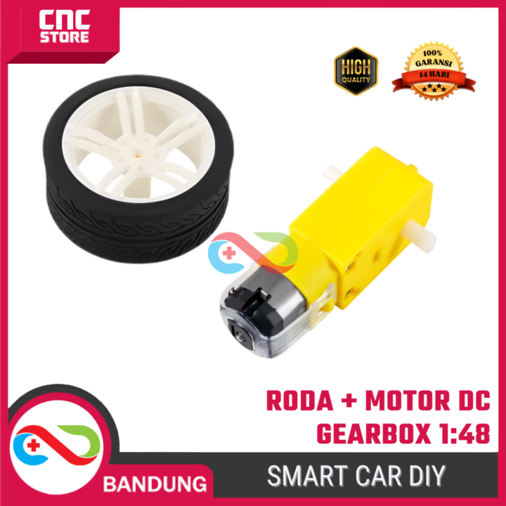 Motor DC Gearbox Kuning + Roda (Wheel) 1:48 – Smart Car DIY / Robot ...