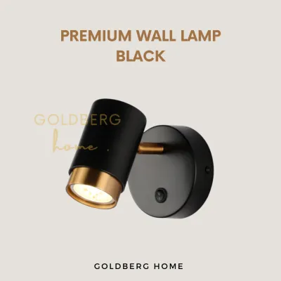 Nacht Luxe Gold rimmed Wall Lamp - Black White Gold - Bedroom light | Goldberg Home