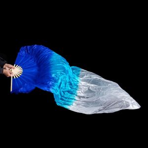 Long Silk Dance Fan extends fabric shape during movement for dance practice stage performance or group routine home furnishing option selected colour choices