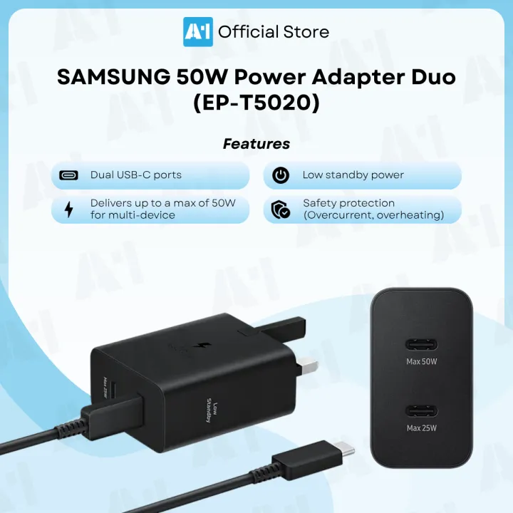 Samsung Super Fast Charge 50W/45W/25W/15W Type-C to Type-C Travel Adapter Charger Original Samsung Product