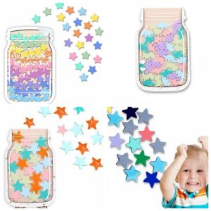 DUOJI ทำจากไม้ โถรางวัลพฤติกรรมเชิงบวก การ์ตูนลายการ์ตูน รูปหัวใจ ขวดรางวัลดาวสำหรับเด็ก แผนภูมิงานบ้าน Individuation โถรางวัลในห้องเรียนพร้อมโทเค็น เด็กผู้ชายเด็กผู้ชาย