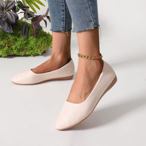 Free Shipping Plus-Size WomenS Shoes 2026 Spring New Collection Plus-Size WomenS Pointed-Toe Shallow-Mouth Mom Shoes In Stock For Wholesale