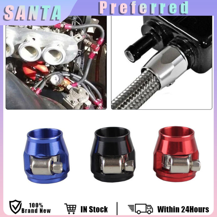 Aluminum AN Fitting Clamps AN Hose Finisher Clamps - Hex Style, 4/6/8/10/ 12AN Sizes, 2/5/10pc Sets (Aluminum Alloy) Crimped Hose Fittings