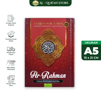 Al Quran Terjemahan dan Tajwid Warna 30 Juz Lengkap Alquran Custom Nama Terjemah Ar Rahman A5 Sedang