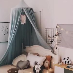 Kids Mosquito Net Baby Crib Curtain Hanging Tent Bed Decor Girl Princess Hanging Bed Canopy Living Corner Play Reading Nook Decor