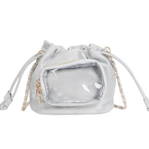 CURIO12 กระเป๋าถือ กระเป๋าใส่ของใส Itabag กระเป๋าเงิน กระเป๋าสะพายไหล่ กระเป๋าบัคเก็ตแบบมีเชือกรูด แฟชั่น สายสะพายไหล่ปรับได้ กระเป๋าสะพายข้าง ผู้หญิง