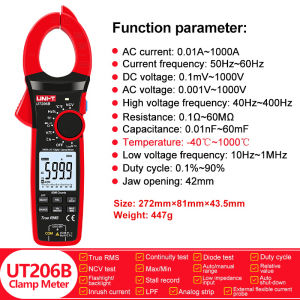 【Ready Stock】UNI-T UT-CS09D 3000A AC Current Flexible Clamp Meter Flex Clamp Sensor Amperemeter Frequency Meter UT206B UT208B Applicable