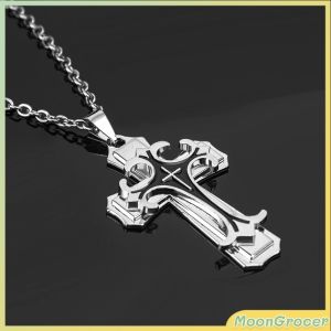 M.G.【Ready in Stock】 Black/Gold Jesus Cross Pendant Necklace Gift Men Women Jewelry Accessories