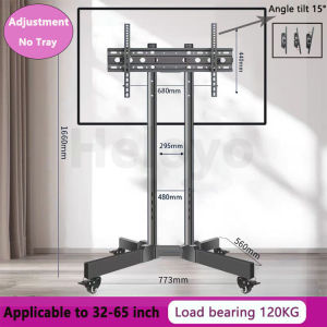 Tv Bracket Mobile Tv Stand 55 Inch Heavy Duty Adjustable Angle Height Universal Cart Trolley Portable Support Weight 100-150kg